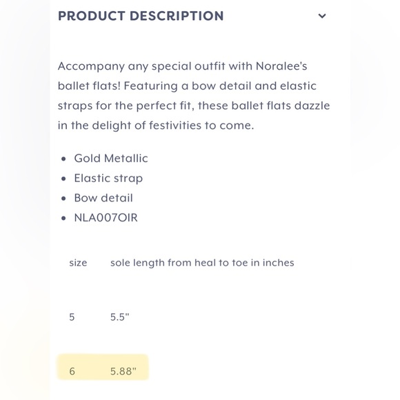 NWB Noralee Toddler Metaklic Gold Ballet Flats Size 6 Sold Out! - Picture 2 of 2